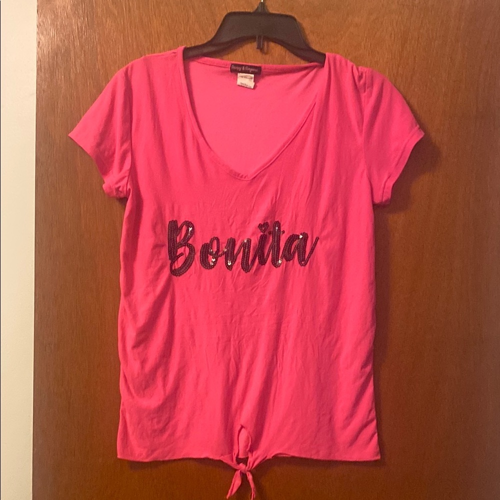 Junior Bonita Pink Graphic Pajama Tee